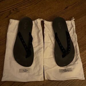 Valentino Black Studded Men’s Flip Flops - size 11.5